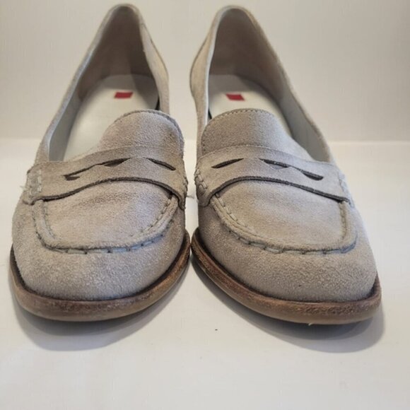 Hogl Women's Size 9 Gray Taupe Suede Almond Closed Toe Slip On 3.5" Heel Shoe - Picture 6 of 10